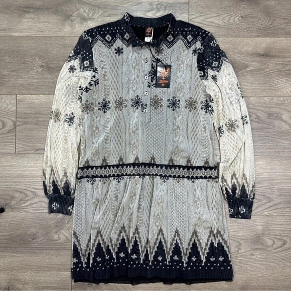 NWT Jean Paul Gaultier Soleil Gray Blue Mesh Sheer Dress Italian Made Sz Medium - Picture 1 of 13